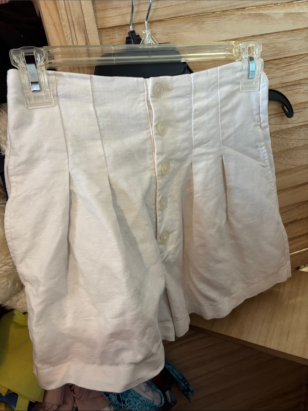 Forever 21 High-Waist Button-Front Light Cream Skort XS